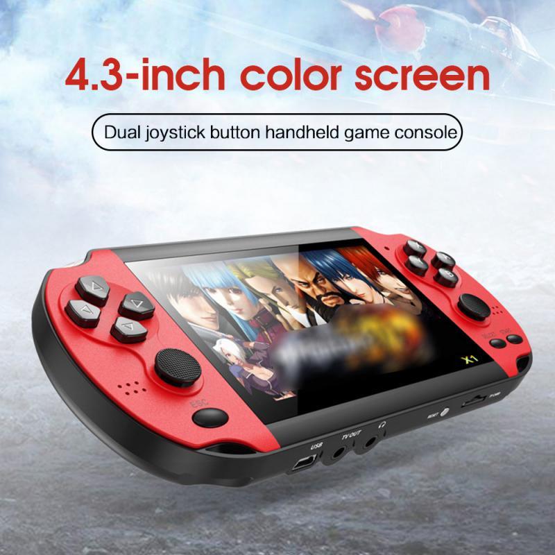Portable Game Players X1 4.3-inch Console Nostalgic Classic Dual-Shake 8G Built-in 10000 Games Support MP4 Video Player