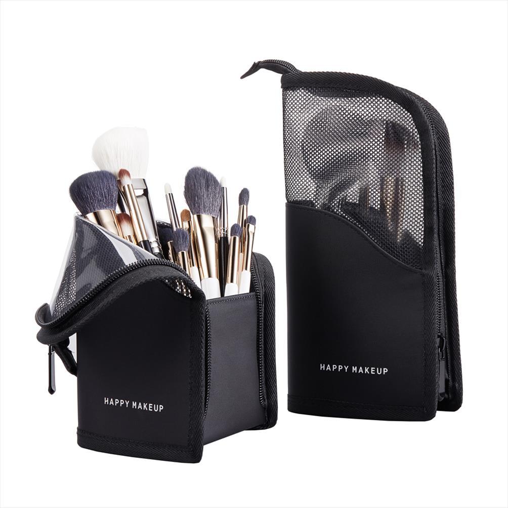 Makeup Brushes Pouch Portable Mini Trumpet Waterproof Travel Cosmetic Bag Organizer Female Beauty Brush Storage Case