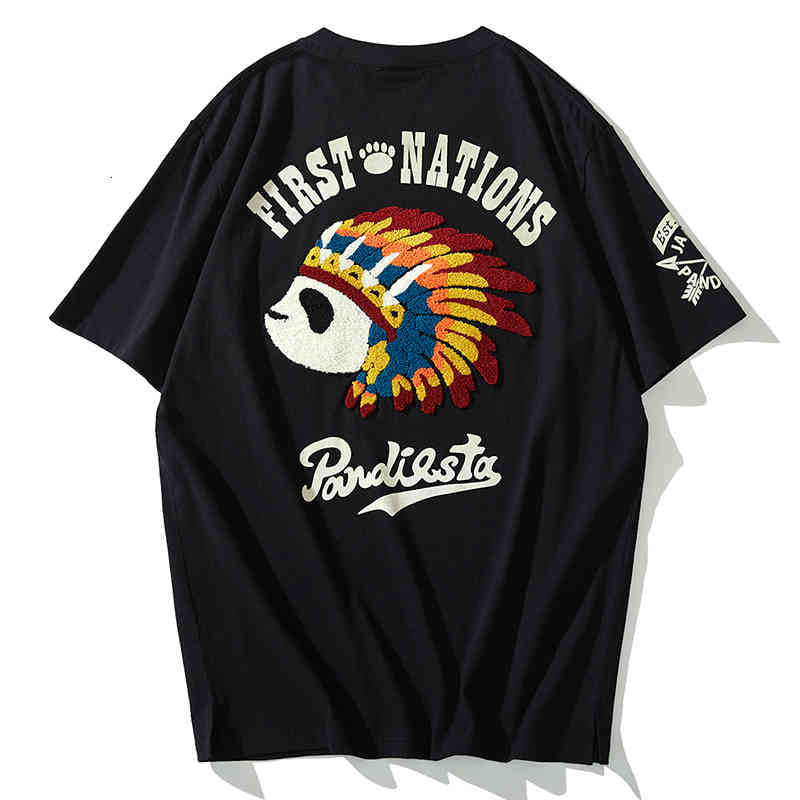 Men&#039;s T-Shirts European and American fashion br Chinese style Indian pa embroidery short sleeve men women youth couple loose T-shi