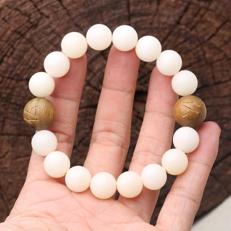 Palmaceae Plant Seeds 12mm Bodhi Root Buddhist Spiritual Objects Women&#039;s Zen Bracelets Yoga Jewelry Buddhism Connotation Plants Beaded, Stra