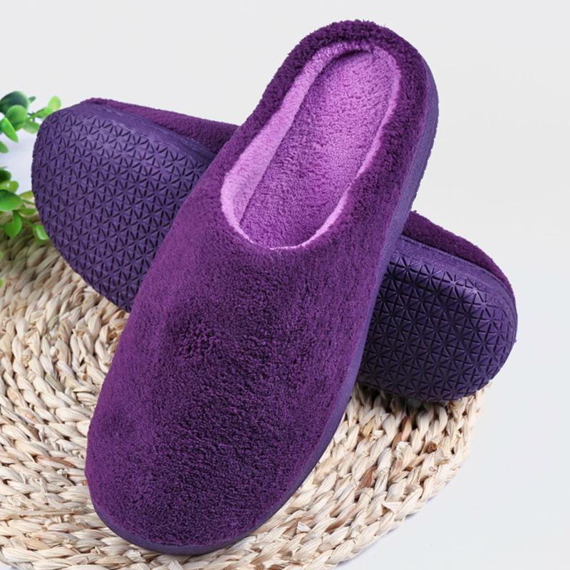 Slippers Men Women Indoor Pantufas Winter Cotton Striped Slipper Home Shoes Soft Floor Household Female-Male Plush Chinelos