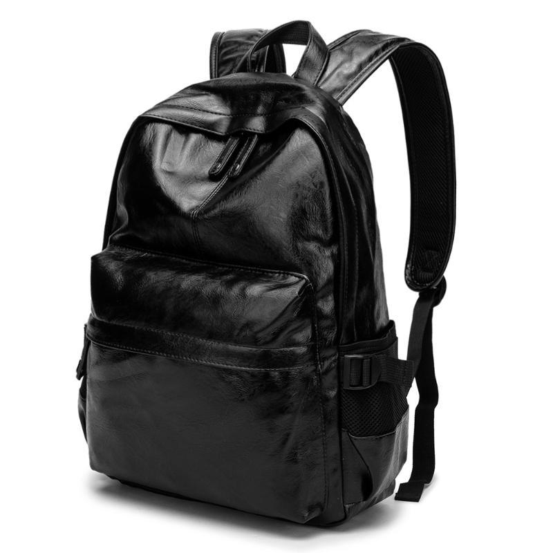 Backpack Fashion Black Backpacks Men Travel -School-Computer-Laptop Women Back Bags PU Leather Mochilas Sac A Dos For Bag