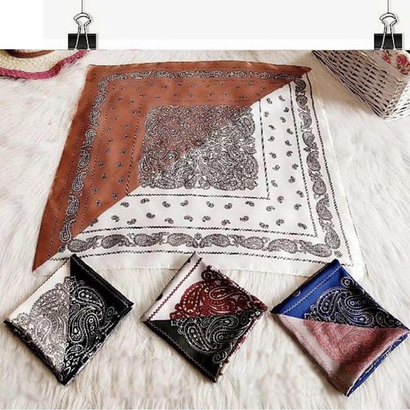 Hair Scarf Handkerchief Luxury Paisley Design From India Women&#039;s Neck Scarves Fashionable 2021 Silk For Ladies 70*70cm