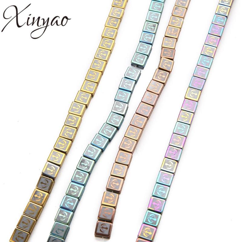 52pcs Hematite Stone Flower Pattern Loose Spacers Beads For DIY Bracelets Necklace Pendant Jewelry Chokers