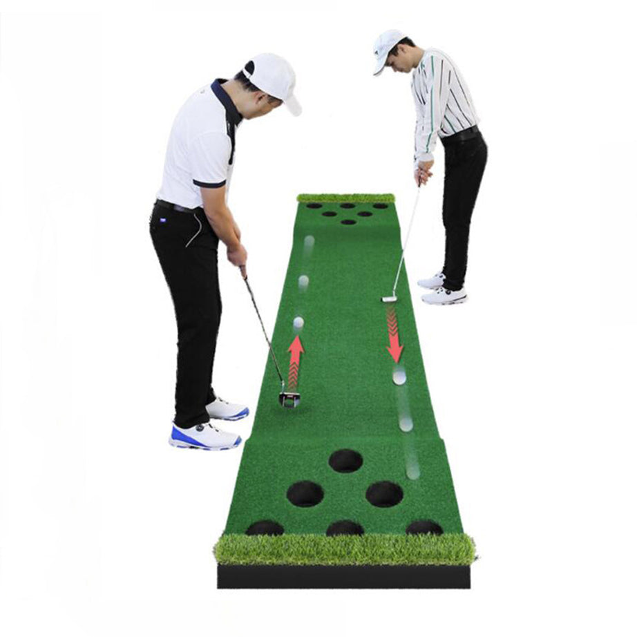Mini Golf Mat Putting Green Grassroots for Home Office or Outdoor Use Game Practice Equipment Gift Set