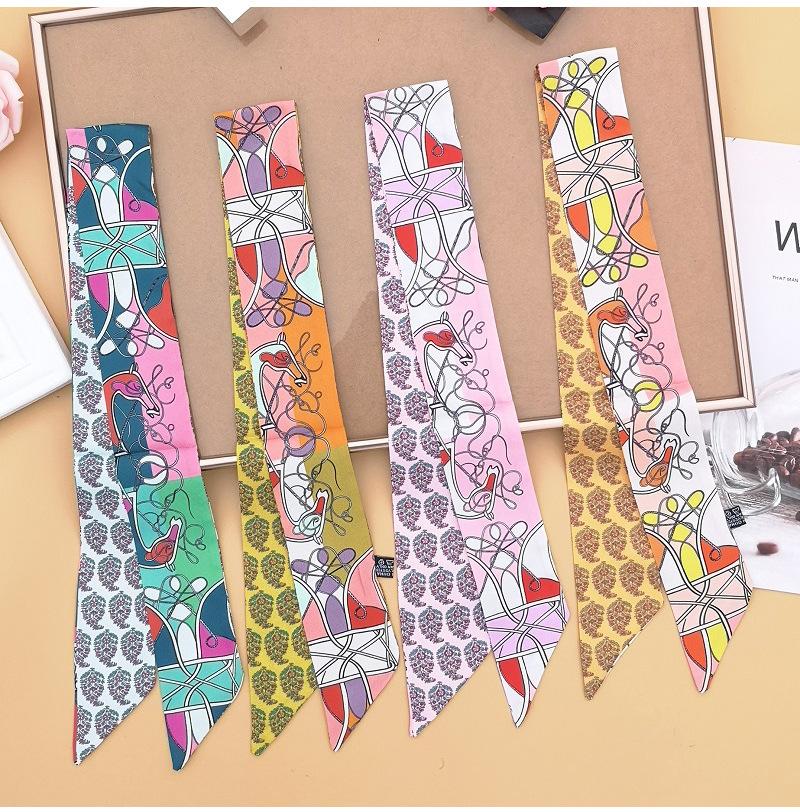 Creative Horse Print Scarf Fashion Women&#039;s Small Silk Long Hair Headband Ladies Neck G25 Scarves