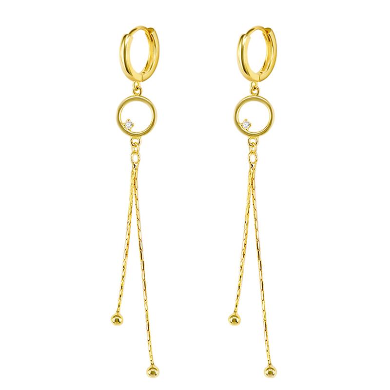 Hoop & Huggie Sweet Long Chain Pendant Earrings 925 Sterling Silver Exquisite Geometric Romantic Women&#039;s Wedding Gift Jewelry