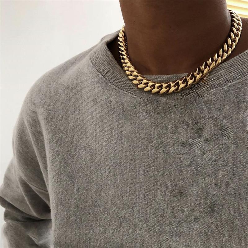 Chokers Punk Cuban Choker Necklace Collar Statement Hip Hop Miami Big Chunky Aluminum Gold Color Thick Chain Women Jewelry