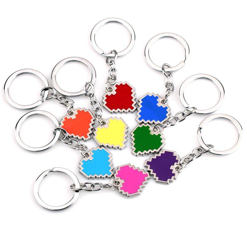 Keychains K20059 Kawiia Fashion Game Undertale Sans Frisk Bravery LOVE Heart Pendant Key Chain Women Jewelry Accessories Gift