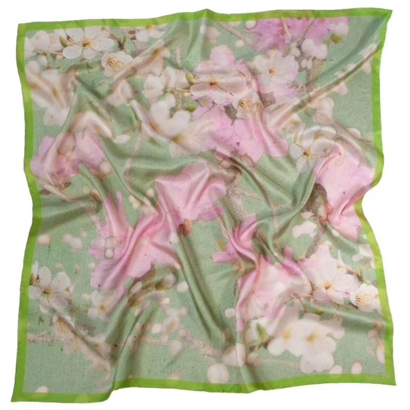 Scarves Top Grade 100% Silk Scarf Shawl For Women Luxury Hijab Head 35&quot;