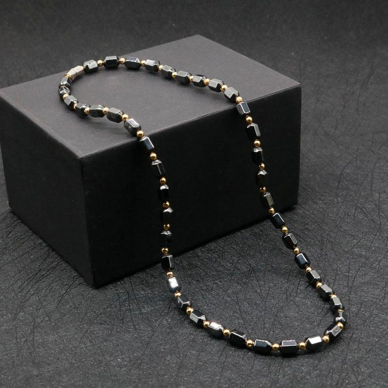 Chokers 2021 Simple Classic Health Energy Healing Therapy Beaded Magnetic Hematite Necklace For Men And Women Jewelry LG2