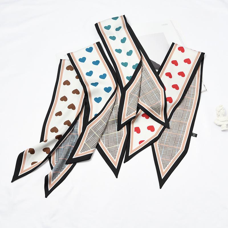 Scarves Cute Heart Headband Women Girl Neck Scarf Fashion Design Double Side Head Decoration Bandana