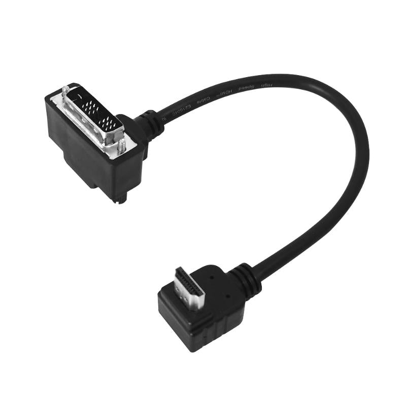 Video Cables & Connectors Right Angled To DVI Cable Short 90-degree Converter Adapter For PC Laptop Monitor Projector