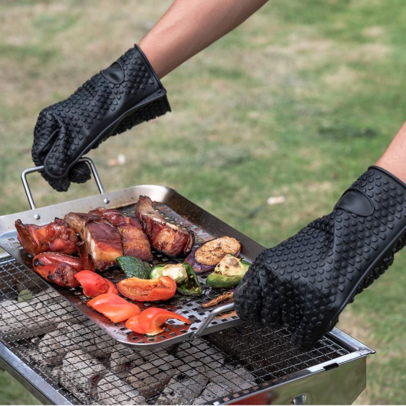 Oven Mitts 1 Piece Of -Grade Silicone Gloves Heat-Resistant Heat-Insulation Anti-Scalding Microwave Baked Five-Finger