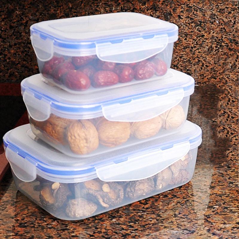 Dinnerware Sets 1Pcs Portable Outdoor Lunch Box Plastic Seal Storage Can Microwave Bento -Grade PP Container