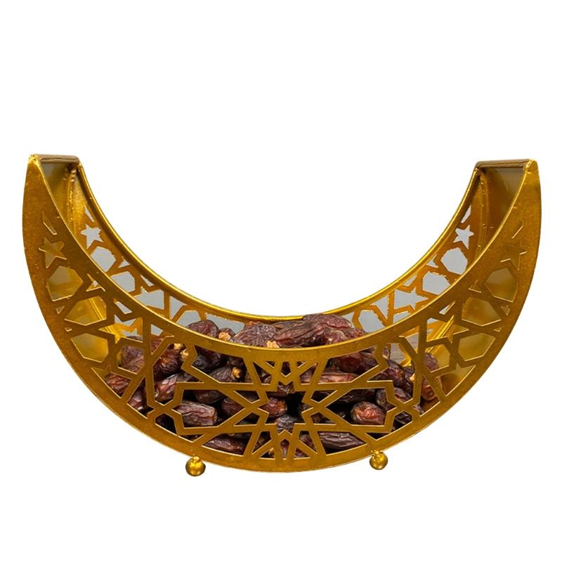 Dishes & Plates Eid Mubarak Moon Serving Tray Tableware Dessert Storage Container Ramadan R9JC