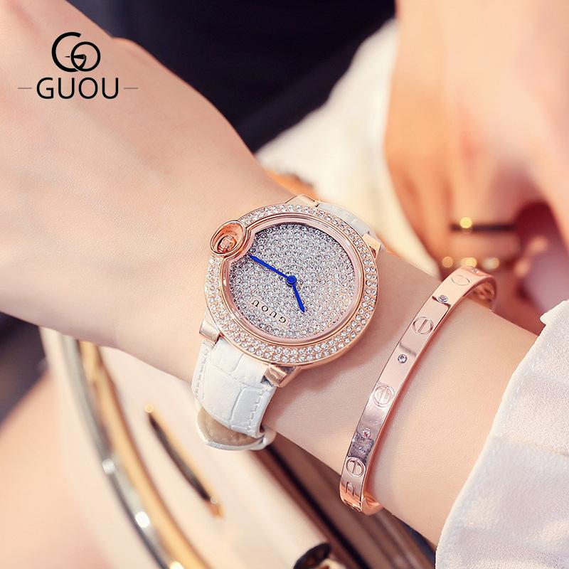 Wristwatches Full Diamond Women Watches Quartz Ladies Wrist Watch Lady Waterproof Gift Female With Bracelet