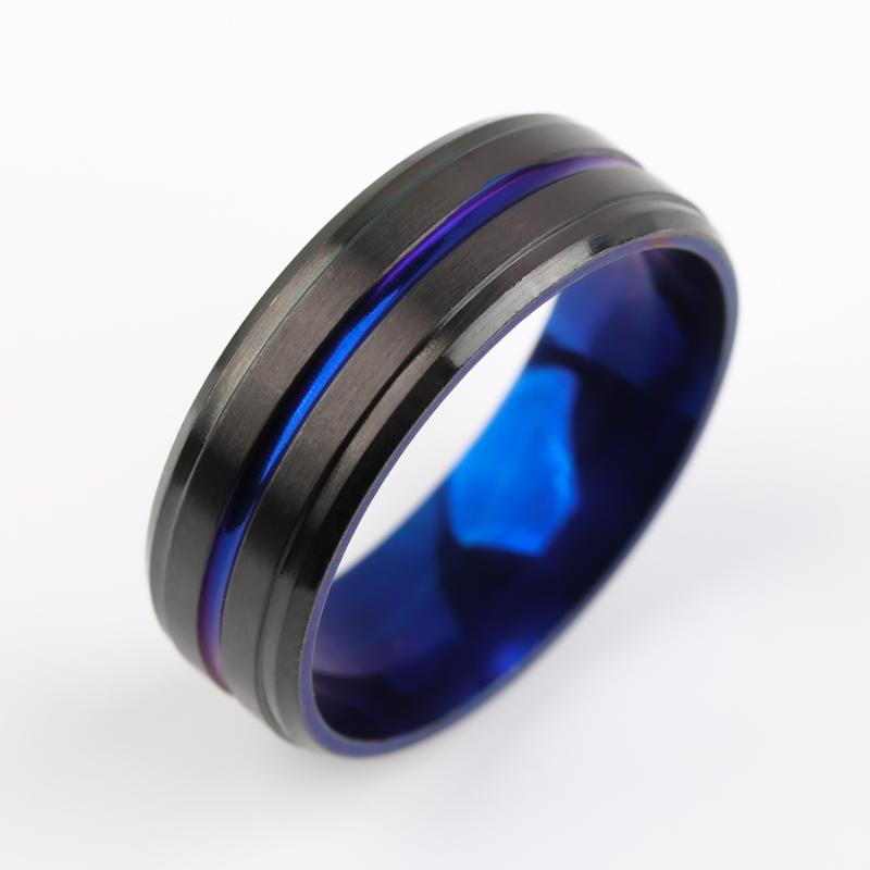 Cluster Rings Simple Design Stainless Steel Mens Ring Frosted Temperament For Male Black Classic Jewelry Boyfriend Birthday Gifts