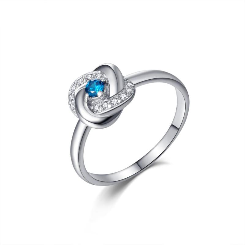 Cluster Rings 925 Sterling Sliver Ring With Blue Topaz Zircon Square Shaped Fine Jewelry For Gift Female Engagement