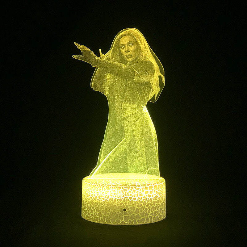 Bedside Night Light LED 3D Acrylic Lamp Scarlet Witch Sensor Smart Phone Color Control Nightlight Home Party Decor Birthday Kids Friends Gift