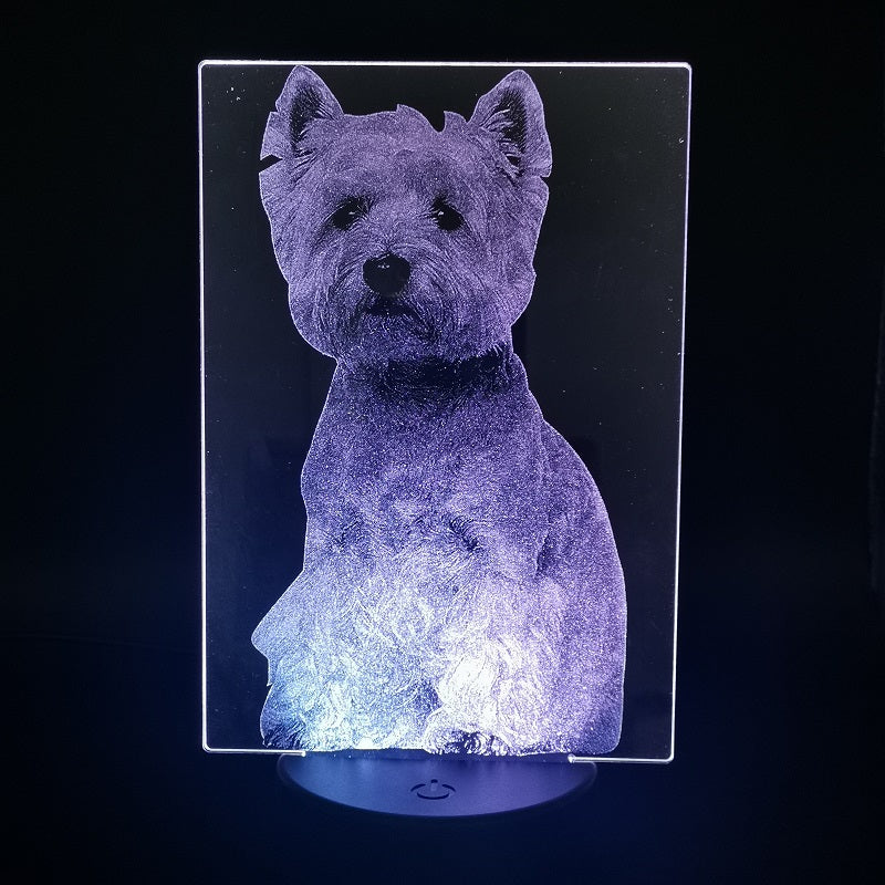 Pet Dog Nightlight 3D LED Night Light Baby Room Desk Lamp Bedside West-Highland-White-Terrier Cute Kids Child Birthday Gift