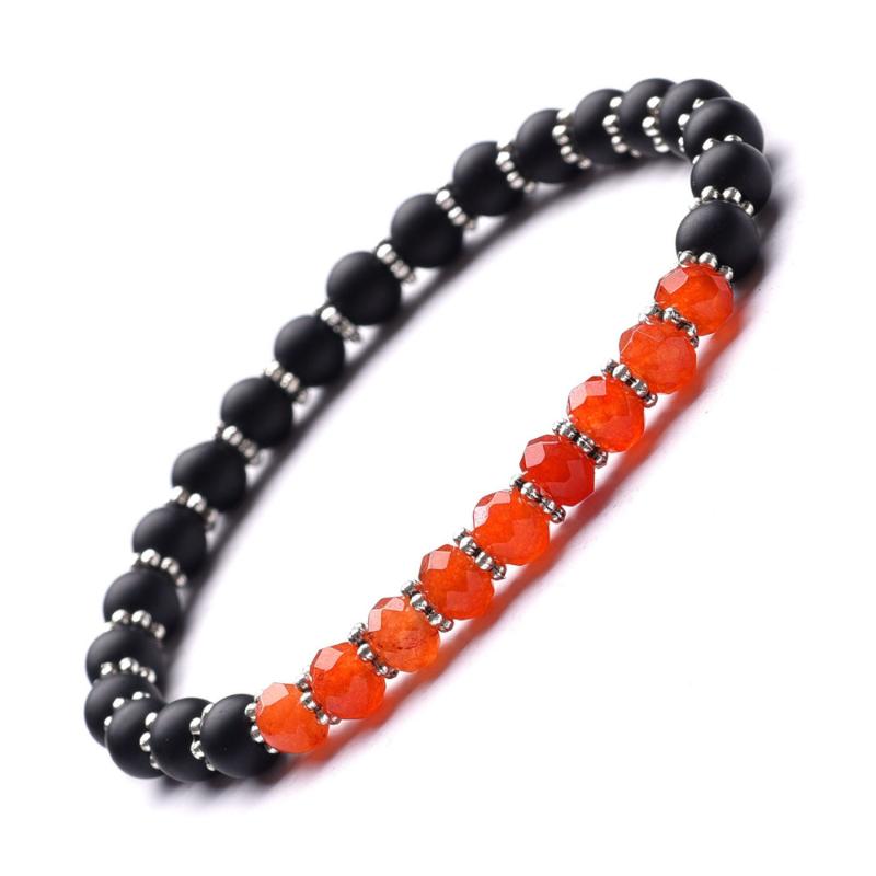 Beaded, Strands Exquisite Charm 6MM Beads Snowflake Spacer Bracelets Matte Stone Crystal Handmade Bracelet Cute Anniversary Gift For Women