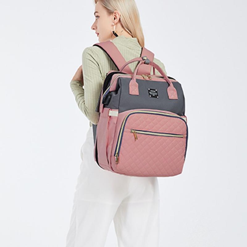 Backpack Baby Infant Nappy Changing Bag Portable Folding Crib Diaper Stroller Straps For Travel Outdoor 066F