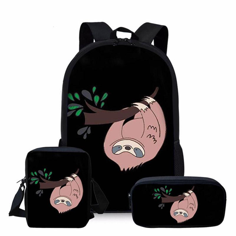 School Bags Cartoon Sloth Girls Backpack Kids Book Bag Mochilas Escolares Infantis Children Set Lovely Schoolbag Satchel