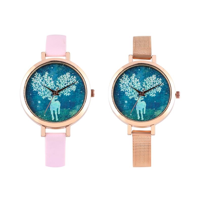 Wristwatches Women&#039;s Watch Attractive Blue Elk Of Dial Quartz Wristwatch Not Waterproof Gift For Girlfriend Wife Women