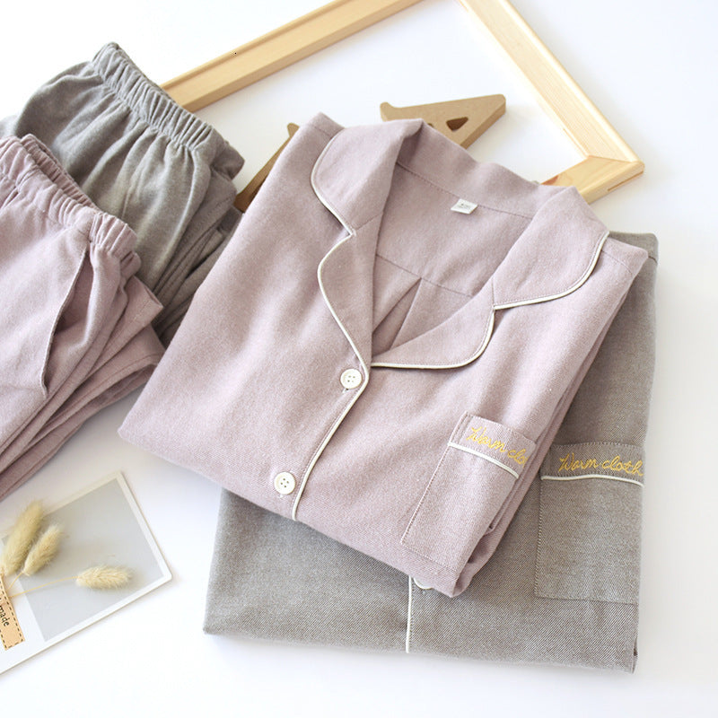 Women&#039;s Sleepwear Fdfklak Couples Men&Women 100% Cotton Pajamas Set 2pcs Shirt&Pant Home Clothes Lovers Sleepwear Spring Lingerie Pyjamas Suit