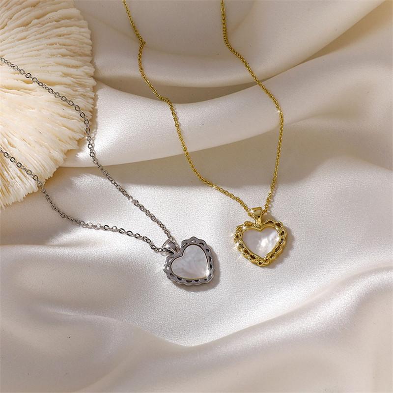 Pendant Necklaces 2021 Korean Heart Shell For Women Fashion Bijoux Romantic Jewelry Sweet Necklace Anniversary Gifts