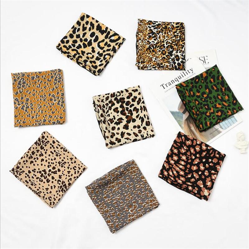 Scarves Women Scarf Silk Wrap Elegant Leopard Animal Grain Print Headband Head Neck Tie Band Neckerchief Square Girl