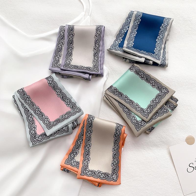 Scarves 2021 Fashion Bag Scarf For Women Silk Foulard Narrow Head Handle Ladies