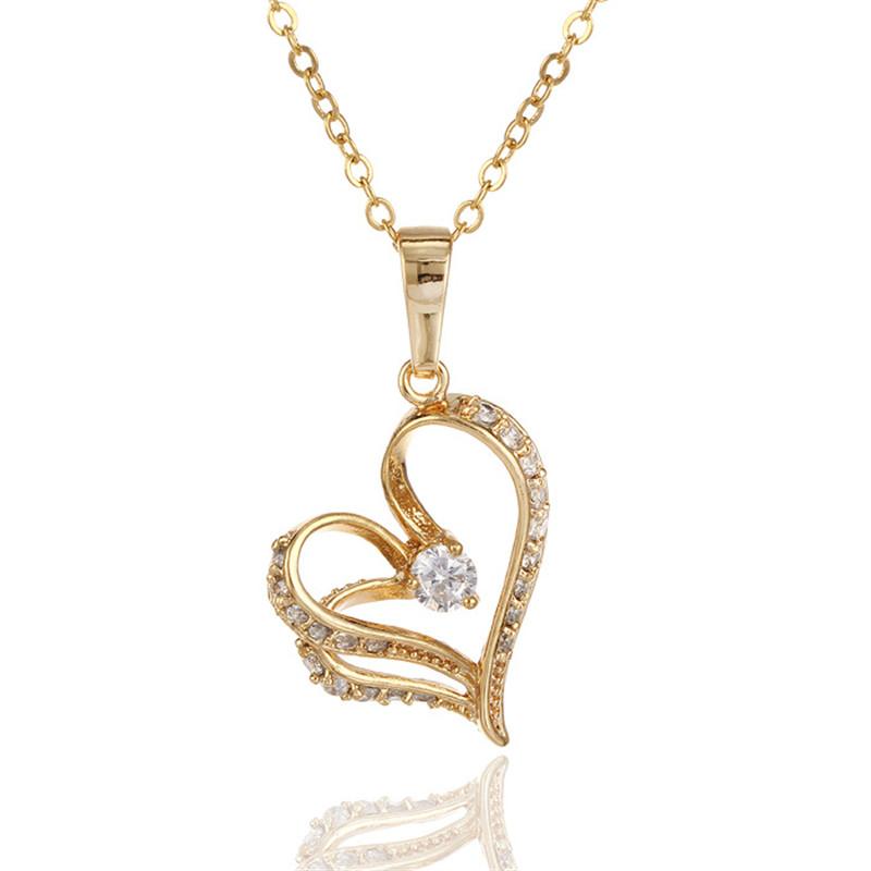 Chokers Kuniu Heart Choker Pendant Necklace For Women Alloy Metal Material Romantic Lovely Wedding Anniversary Jewelry