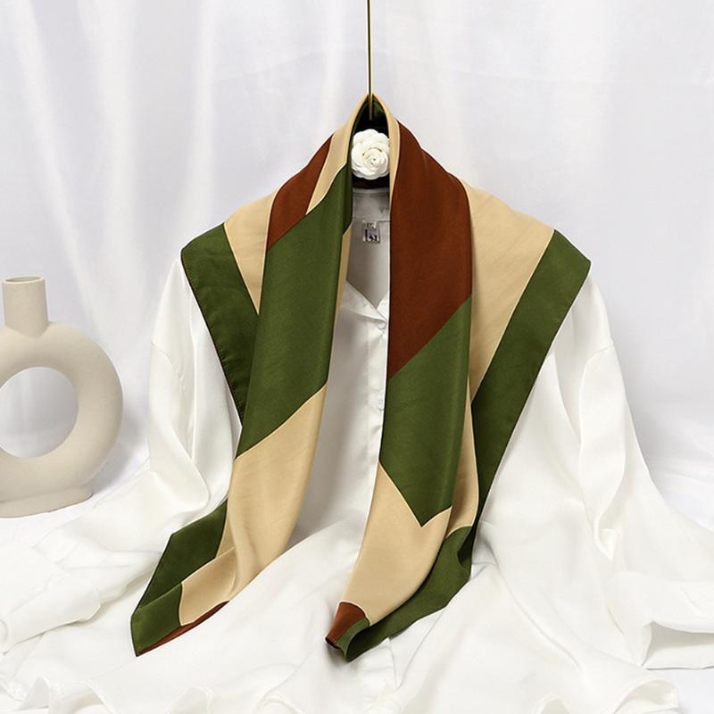 Scarves Large Women Silk Scarf Hijab Square Foulard Femme Bandanas 90x90cm Vintage Luxury Sun Protective Shawl Wraps For Ladies