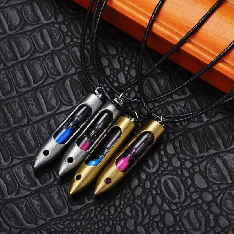 Pendant Necklaces Hourglass Time Necklace Geometry Imitation Pendants 4 Color Men Choker For Charm Women Lovers Girl Gift