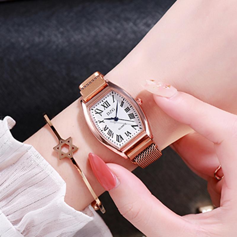 Wristwatches Luxury Stainless Steel Mesh Bracelet Watches For Women Fashion Roman Numerals Quartz Wrist Watch Ladies Clock Gift