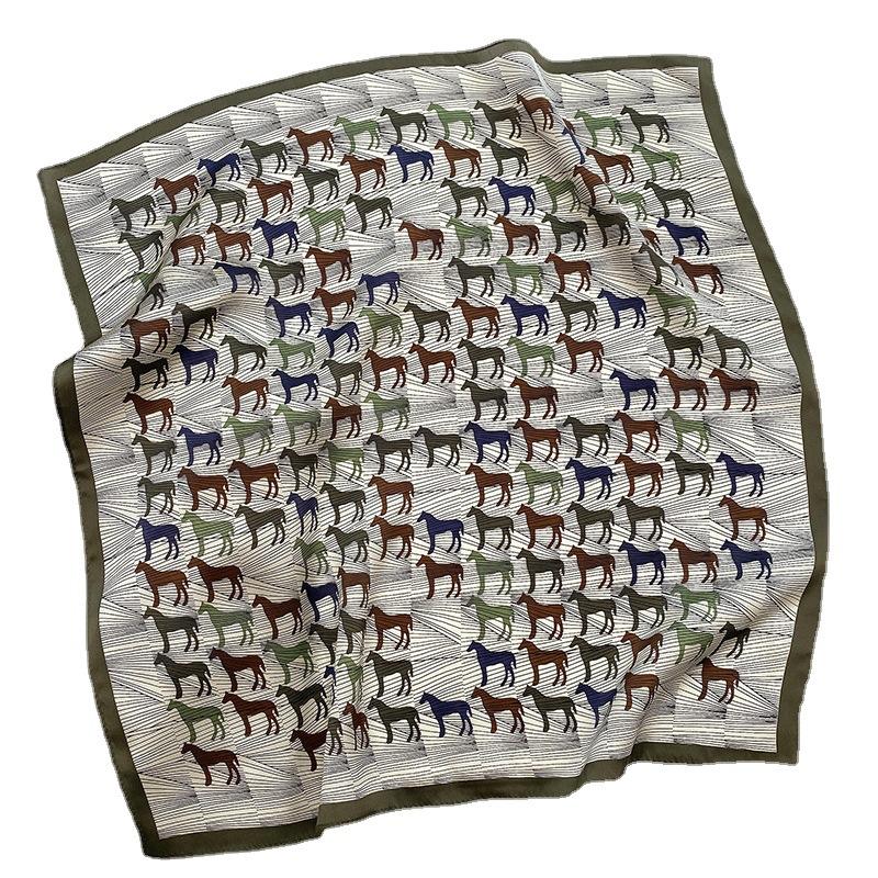 Scarves 100% Pure Silk Scarf Women Square Neckerchief Bandana Summer Beach Hijab Shawls And Wraps Female Foulard