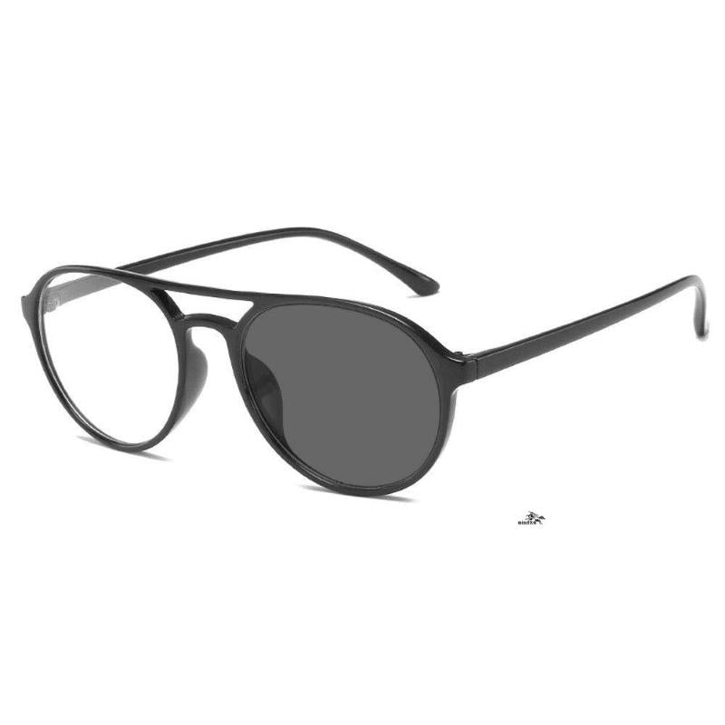 Fashion Sunglasses Frames 019 Imitation Wood Grain Round Pochromic Finished Myopia Glasses Women Posensitive Color Lens Prescription FML