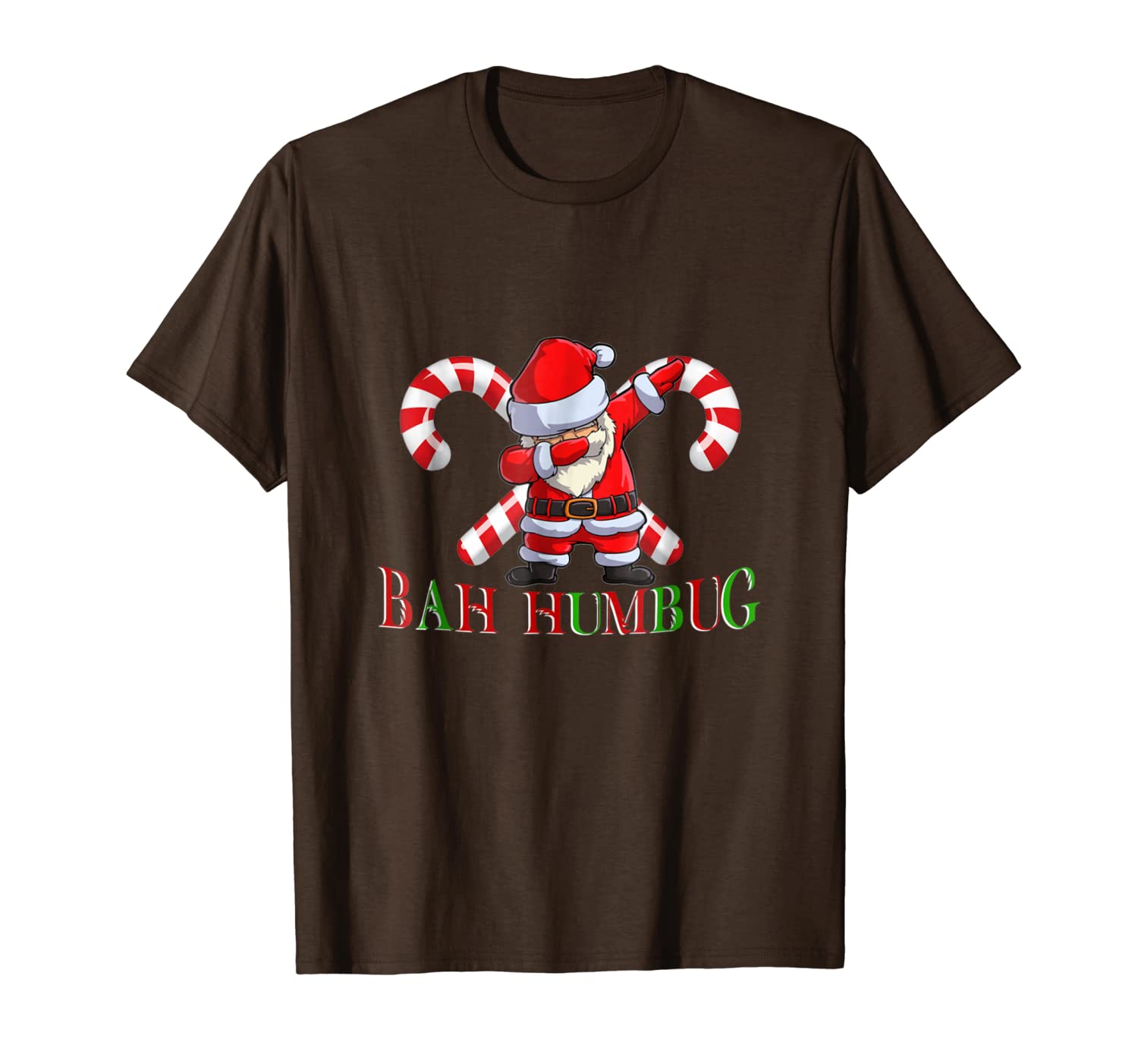 Bah Humbug Santa Candy Cane Glasses Anti Xmas Hate T-Shirt