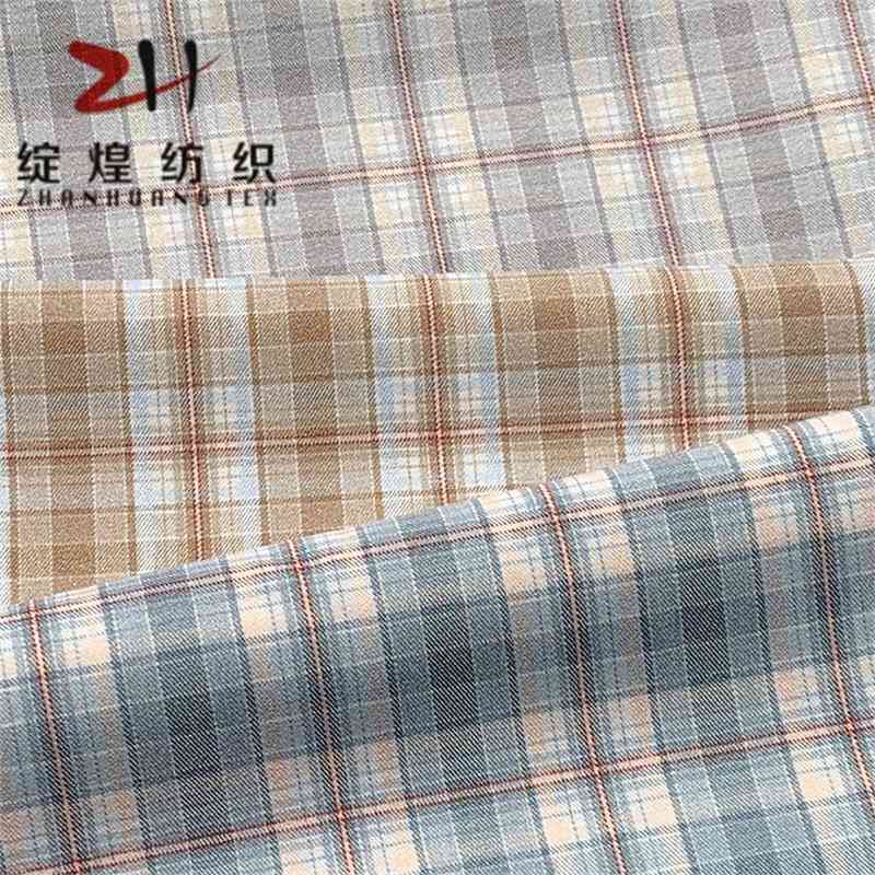 TR yarn dyed Plaid JK fabric plaid polyester pleated skirt school uniform
