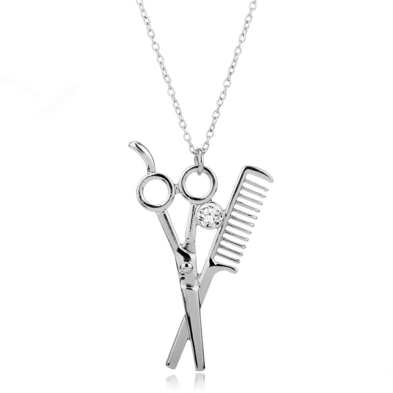 Pendant Necklaces Barber Hair Dresser Scissors For Women Men Choker Jewellery Teen Girls