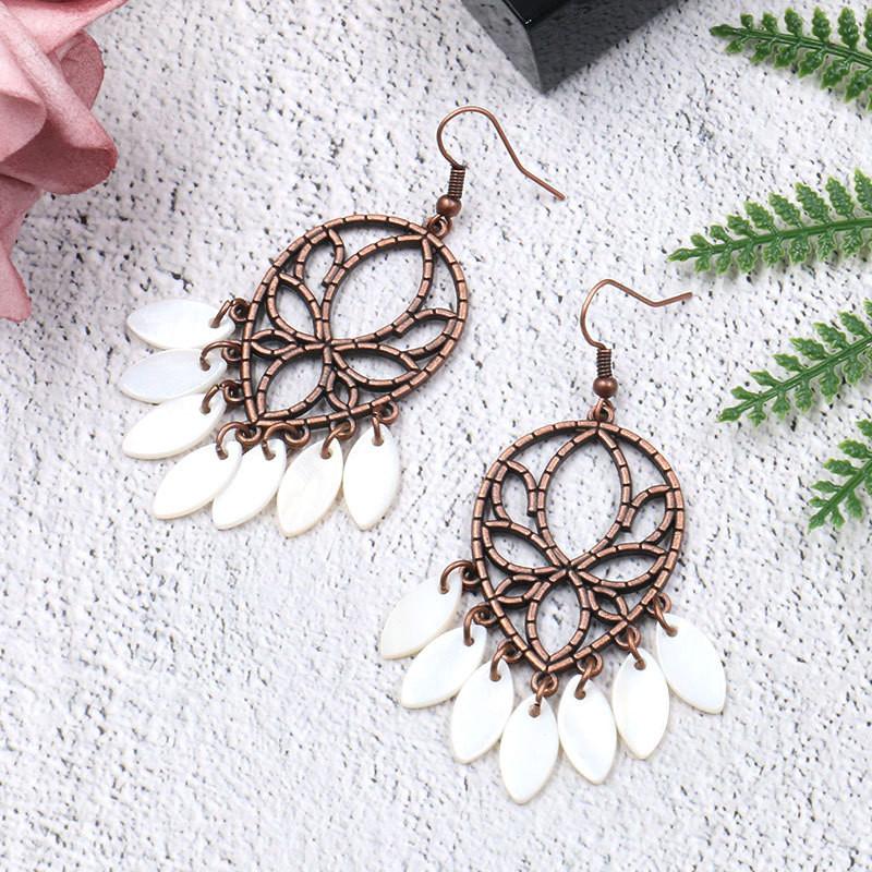 Dangle & Chandelier Brown Flowers Tassel Earring For Women Bohemian Trendy Earrings Aretes De Mujer Modernos 2021 Party Jewellery
