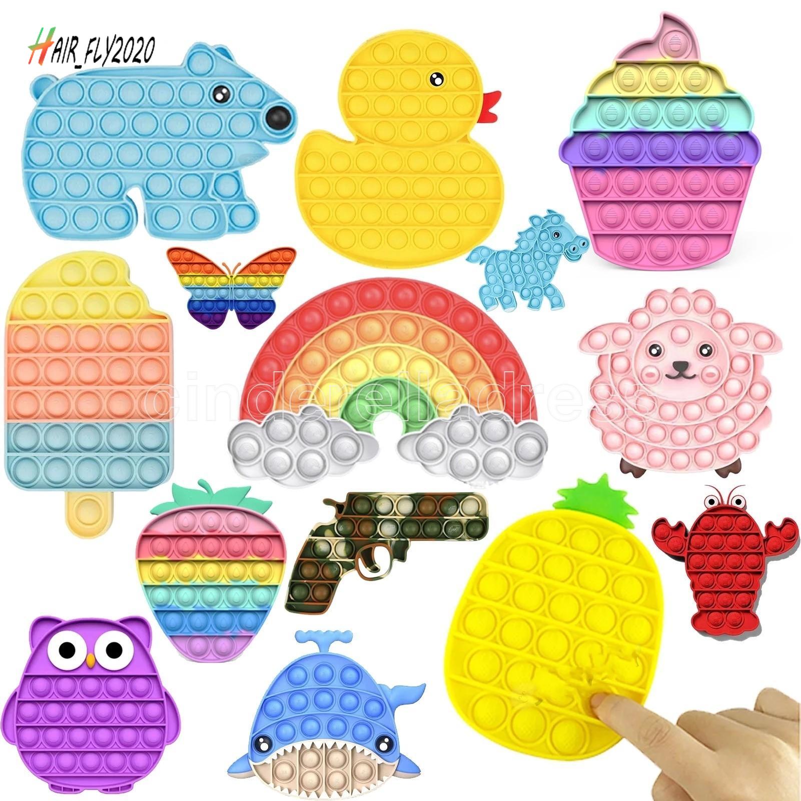 24H DHL Animal Its It Push Fidget Toys for Children Kawaii Dimple Figet Toy Kids Antistress Bubble Best Birthday Gift HM22