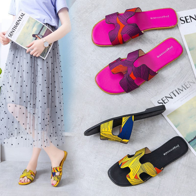 womens slippers summer fashion flatsoled beach shoes candy color sandals and Slides