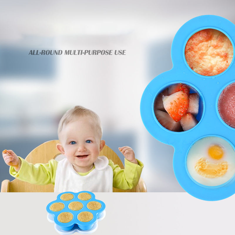 Silicone Ice Cube 7 Hole Food Mold Silicone Seven-hole Food Supplement Box Air Fryer Accessories Kitchen Baking Tools