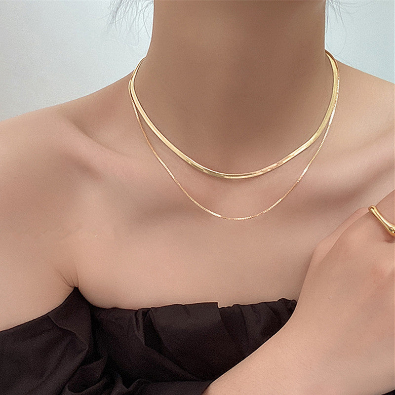 Kpop Women Chain Gold Color Choker Lace on the Neck Double Layer Pendant Jewelry 2021 Chocker Collar for Girl Checker