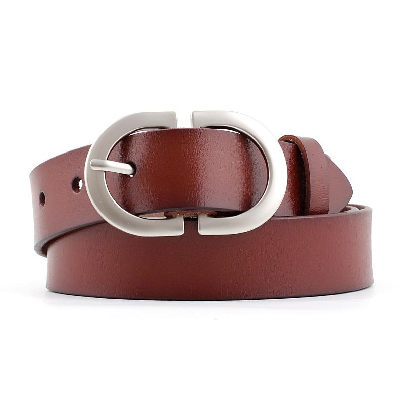 Belts 2021 Desinger Women's Wide Black Red Brown Genuine Leather Belt Male Female Silver Buckle For Women Men Jeans Trousers