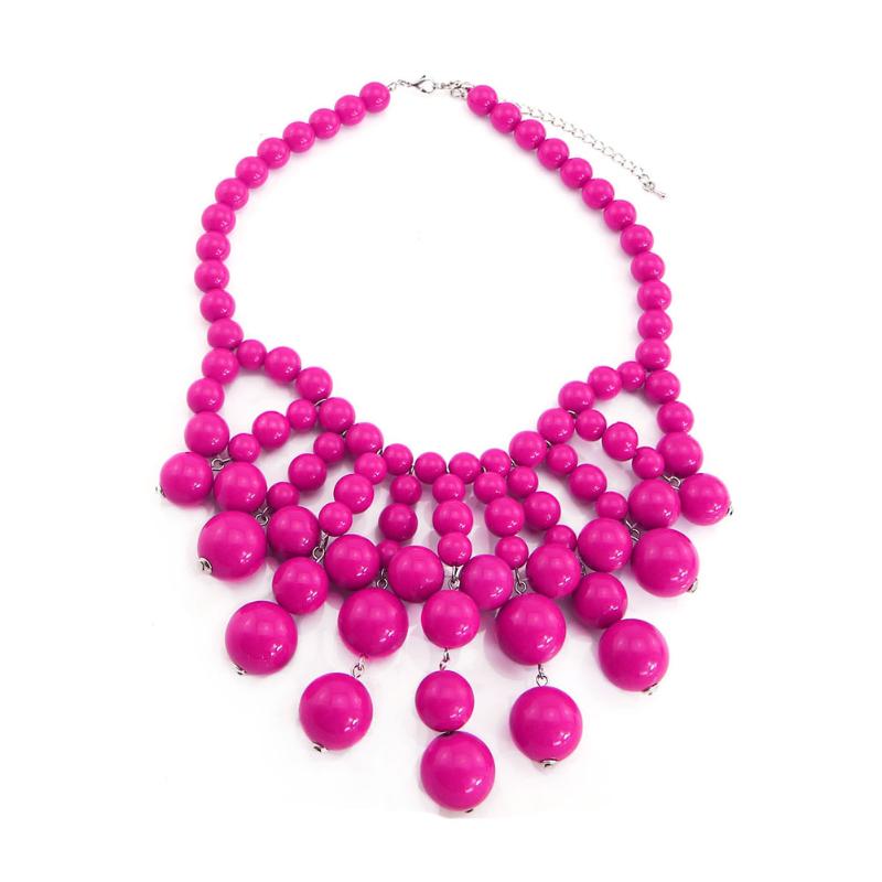 Chokers TrinketSea Trendy Big Beads Strand Statement Necklaces For Women Choker Bib 4 Color Pendants & Fashion Jewelry Gift