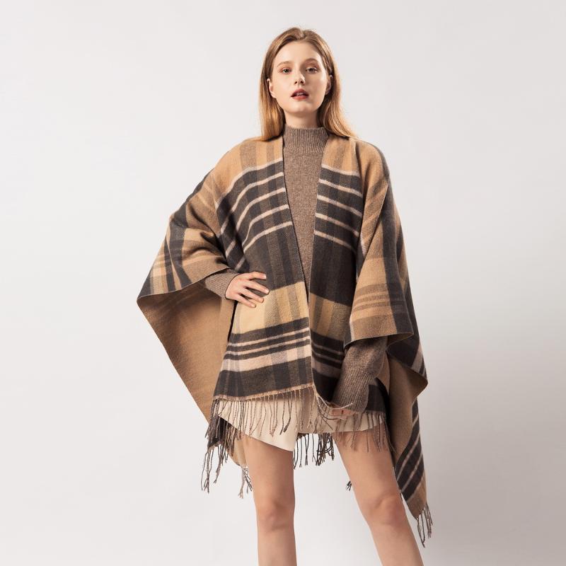 Scarves All-Match Women Poncho Shawls And Wraps Ladies Shawl Thicken Scarf Stoles Warm Feminino Ponchos Capes Blanket